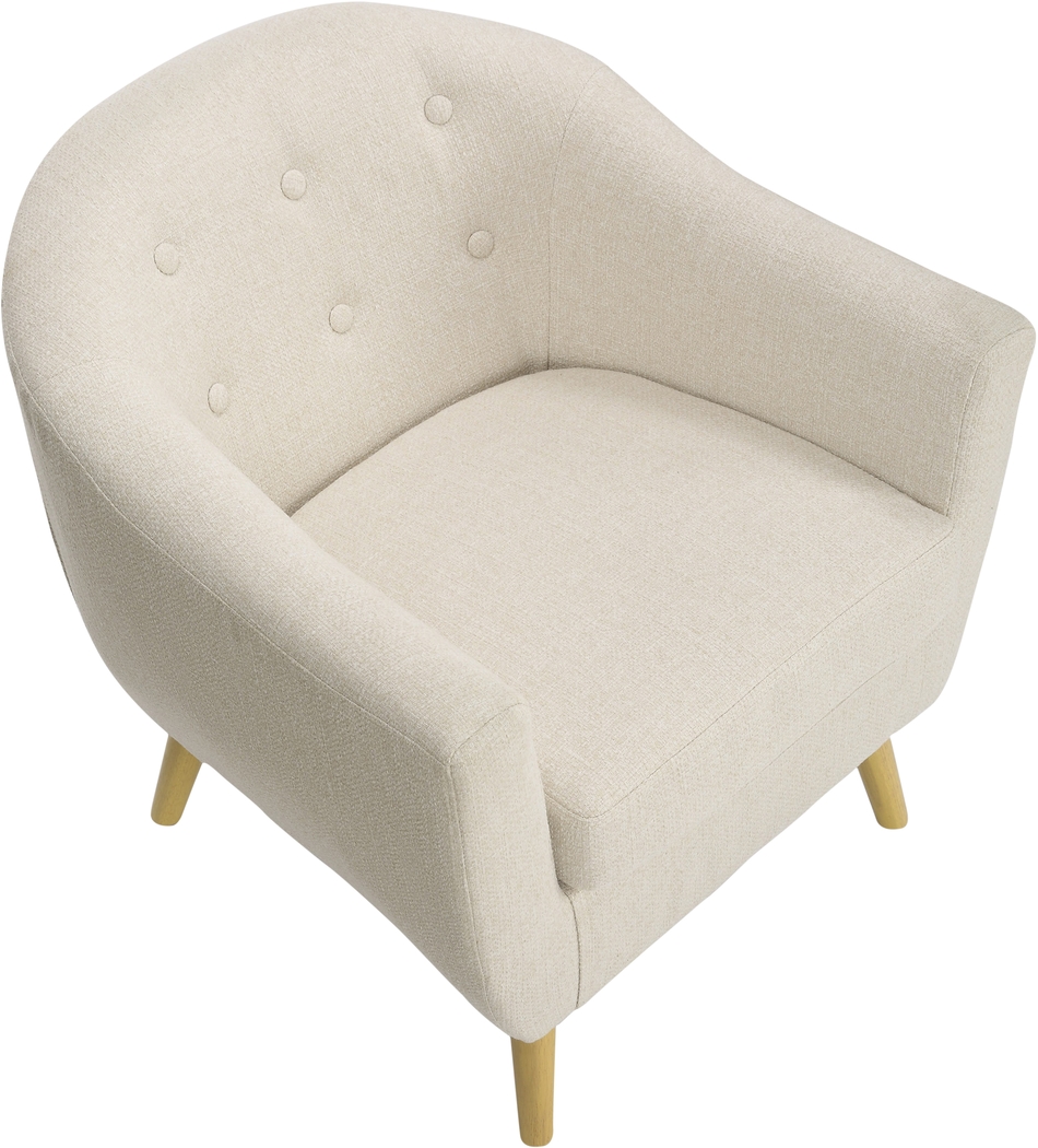 Violwell Cream Accent Chair - Thumbnail - Image 4