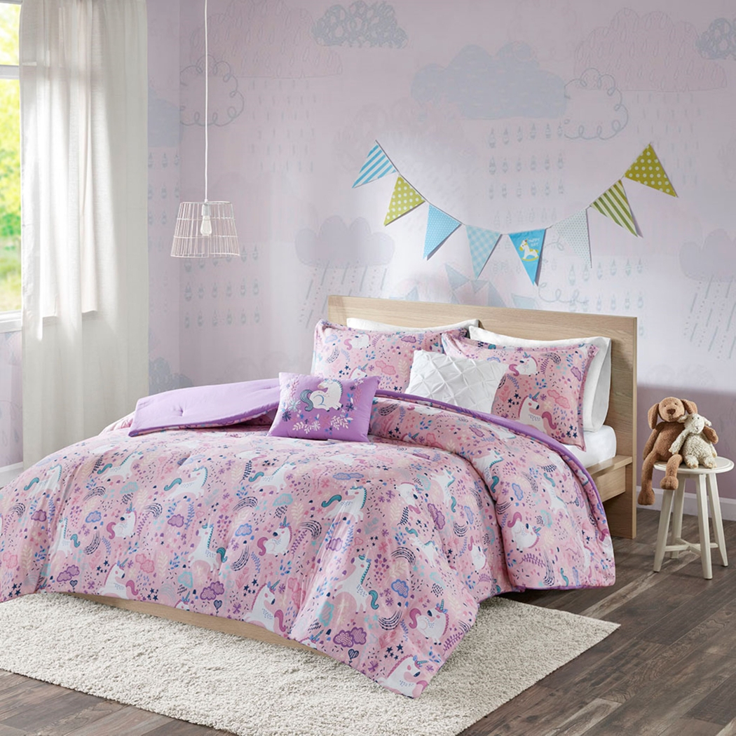 Vireo Pink Twin Comforter Set - Thumbnail - Image 2