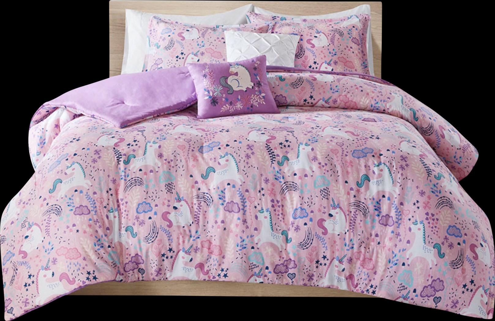 Vireo Pink Twin Comforter Set - Thumbnail - Image 1