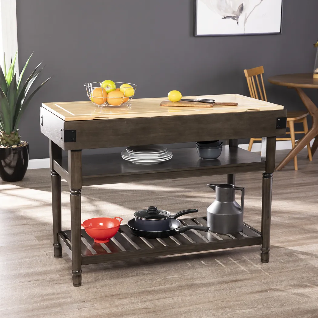 Virginanna Natural Kitchen Island - Image 5