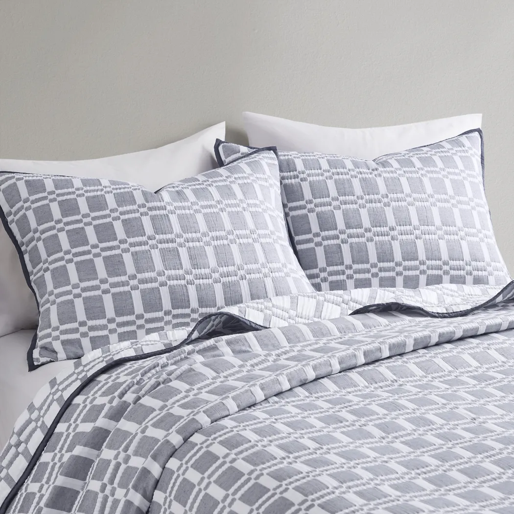 Viriole Gray 3 Pc Full/Queen Coverlet Set - Thumbnail - Image 11