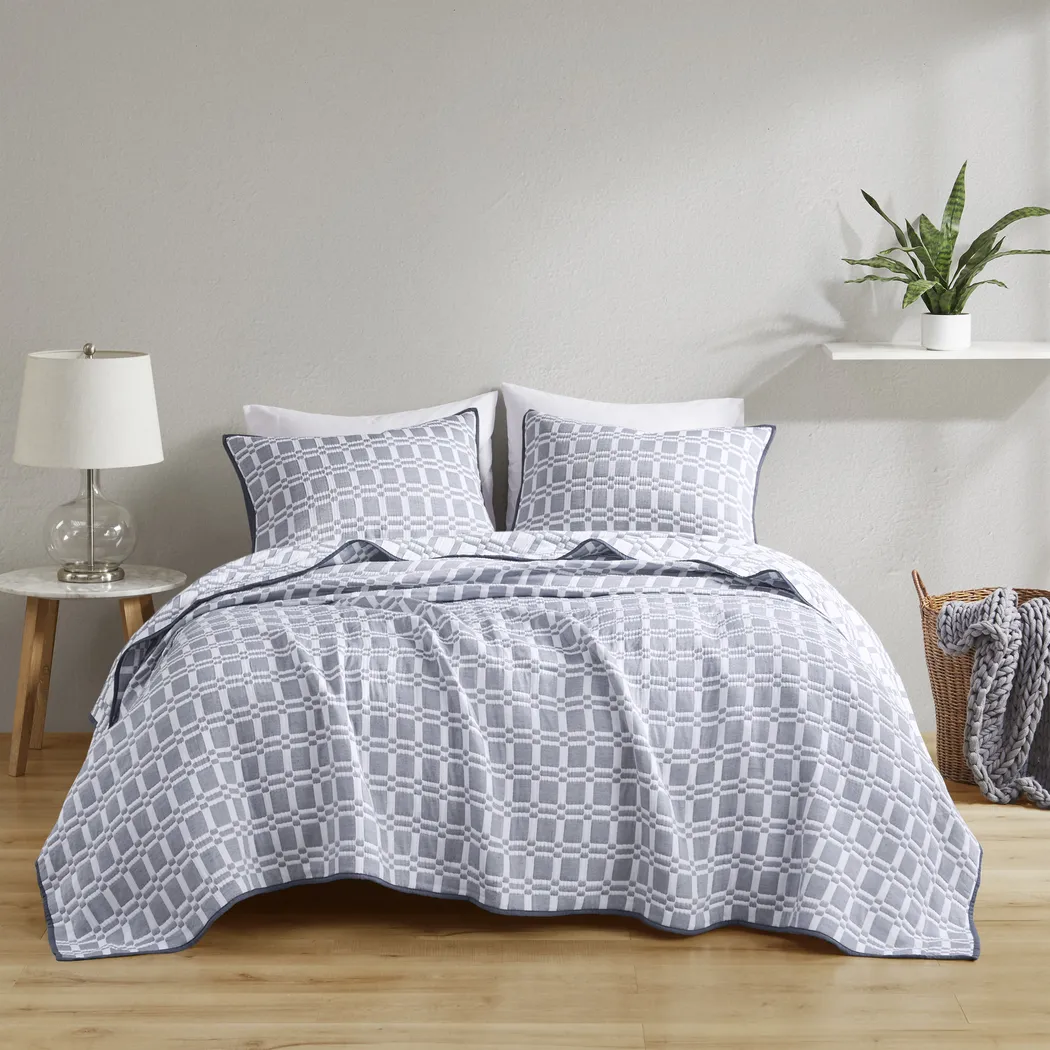 Viriole Gray 3 Pc Full/Queen Coverlet Set - Thumbnail - Image 2