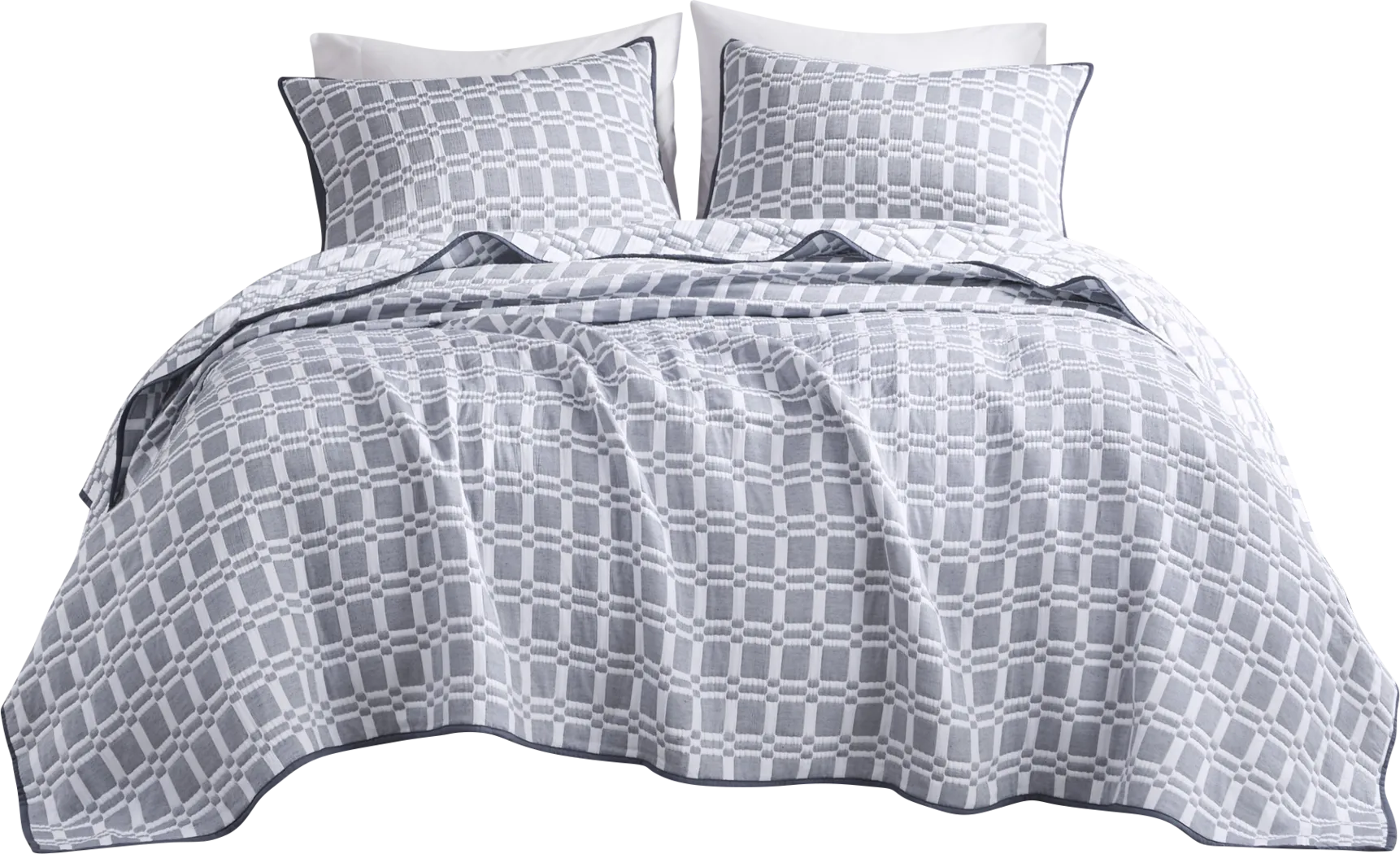 Viriole Gray 3 Pc Full/Queen Coverlet Set - Thumbnail - Image 4
