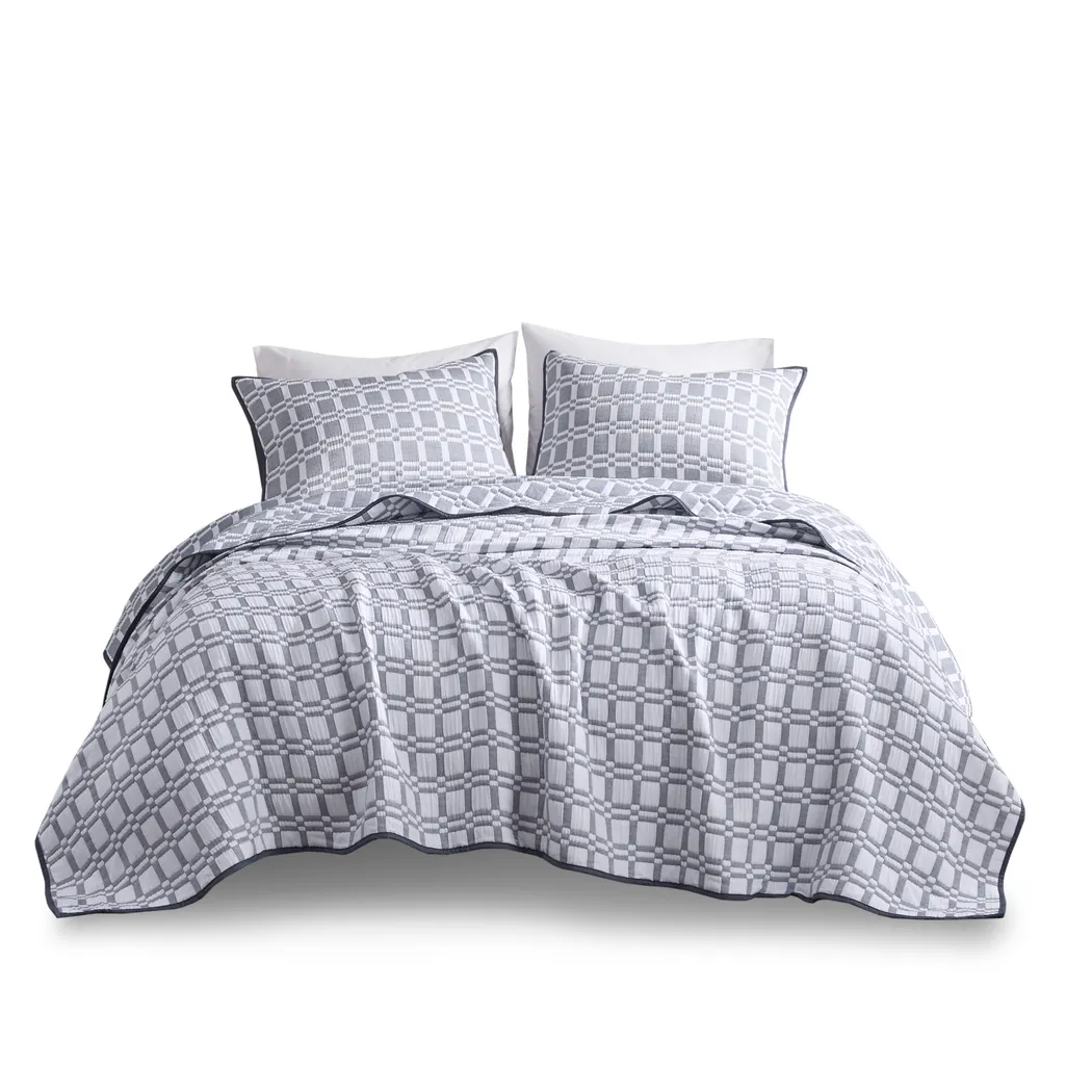 Viriole Gray 3 Pc Full/Queen Coverlet Set - Thumbnail - Image 6