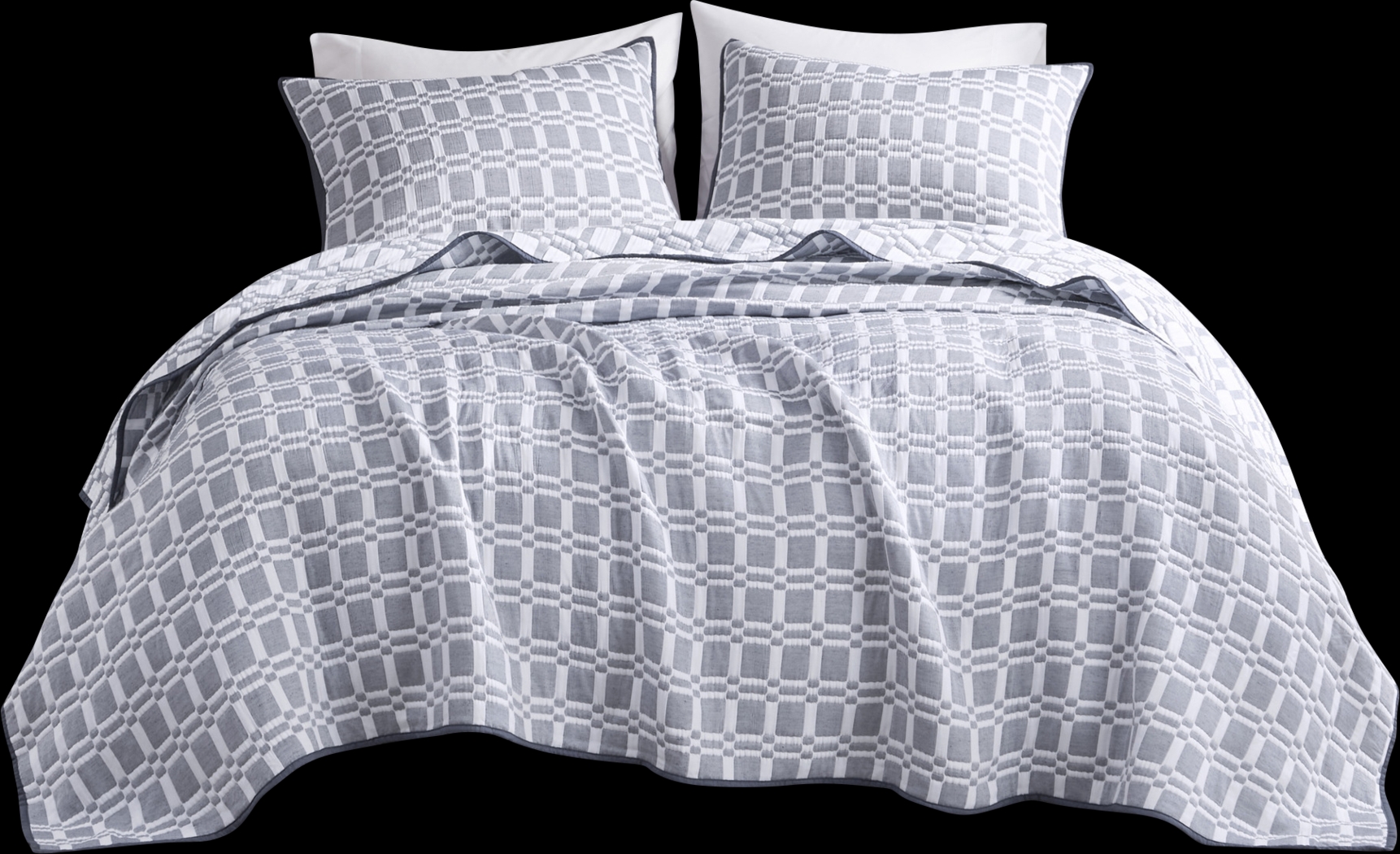 Viriole Gray 3 Pc King/California King Coverlet Set - Thumbnail - Image 4