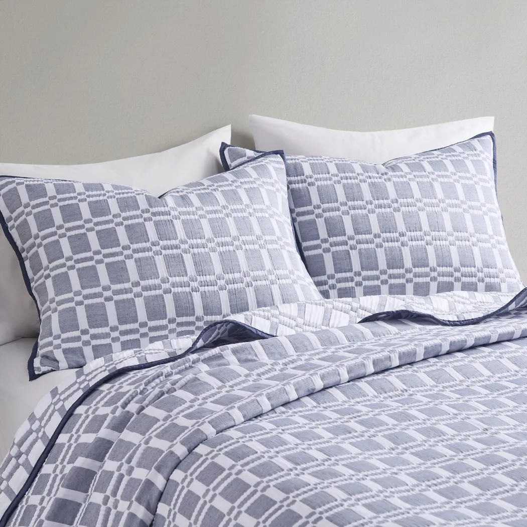 Viriole Indigo 3 Pc Full/Queen Coverlet Set - Thumbnail - Image 2