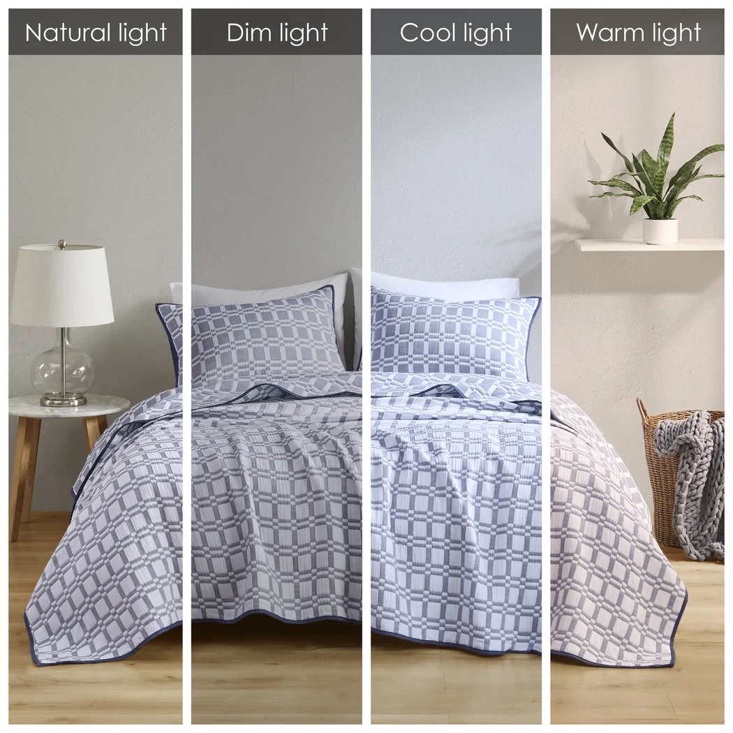 Viriole Indigo 3 Pc Full/Queen Coverlet Set - Thumbnail - Image 15