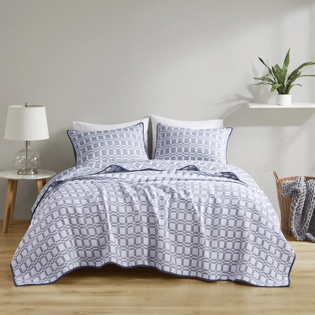 Viriole Indigo 3 Pc Full/Queen Coverlet Set - Thumbnail - Image 16