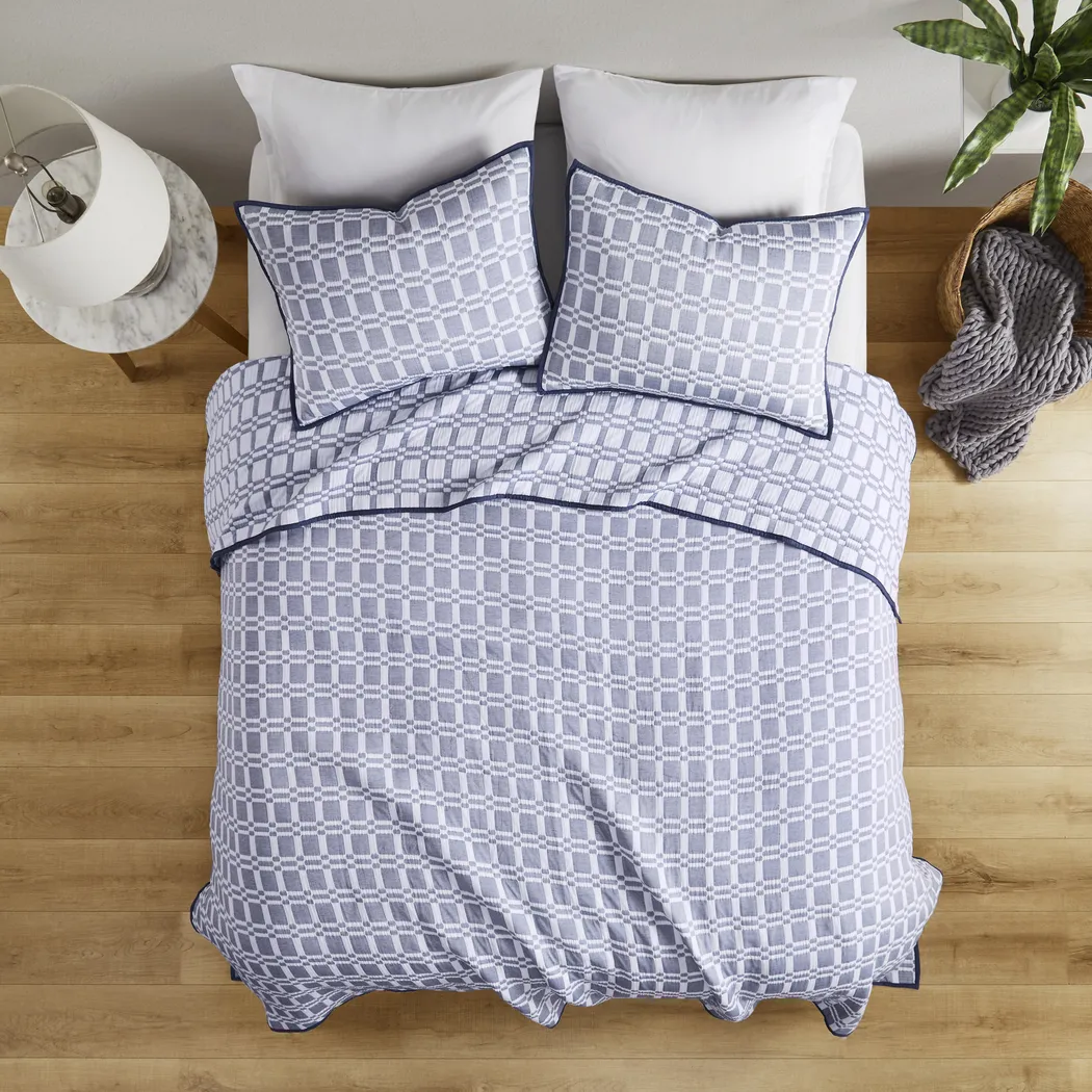 Viriole Indigo 3 Pc Full/Queen Coverlet Set - Thumbnail - Image 18
