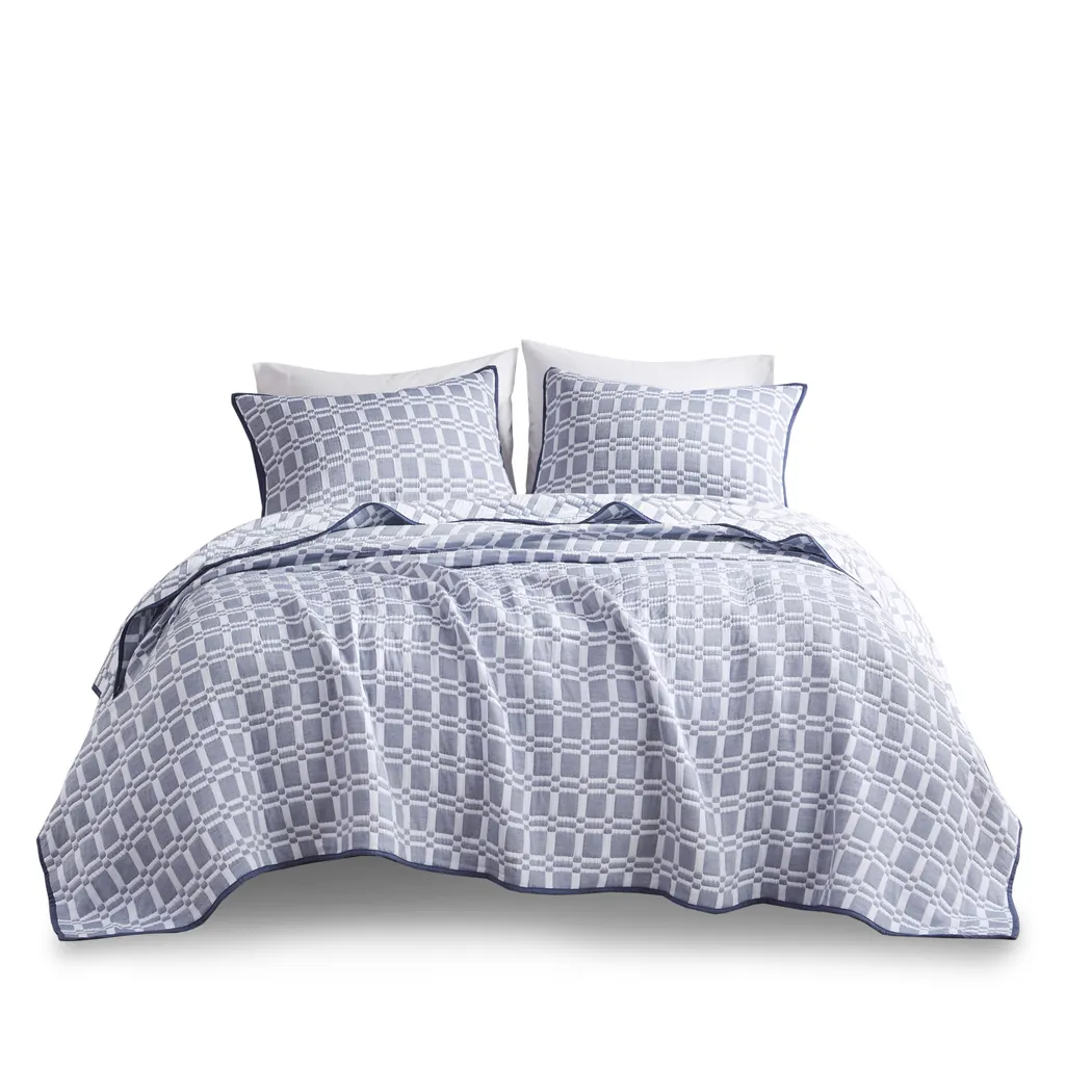 Viriole Indigo 3 Pc Full/Queen Coverlet Set - Thumbnail - Image 5