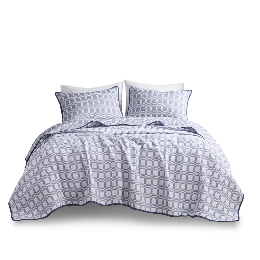 Viriole Indigo 3 Pc Full/Queen Coverlet Set - Thumbnail - Image 6