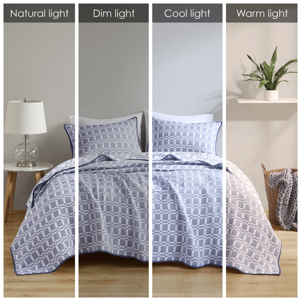 Viriole Indigo 3 Pc King/California King Coverlet Set - Thumbnail - Image 12