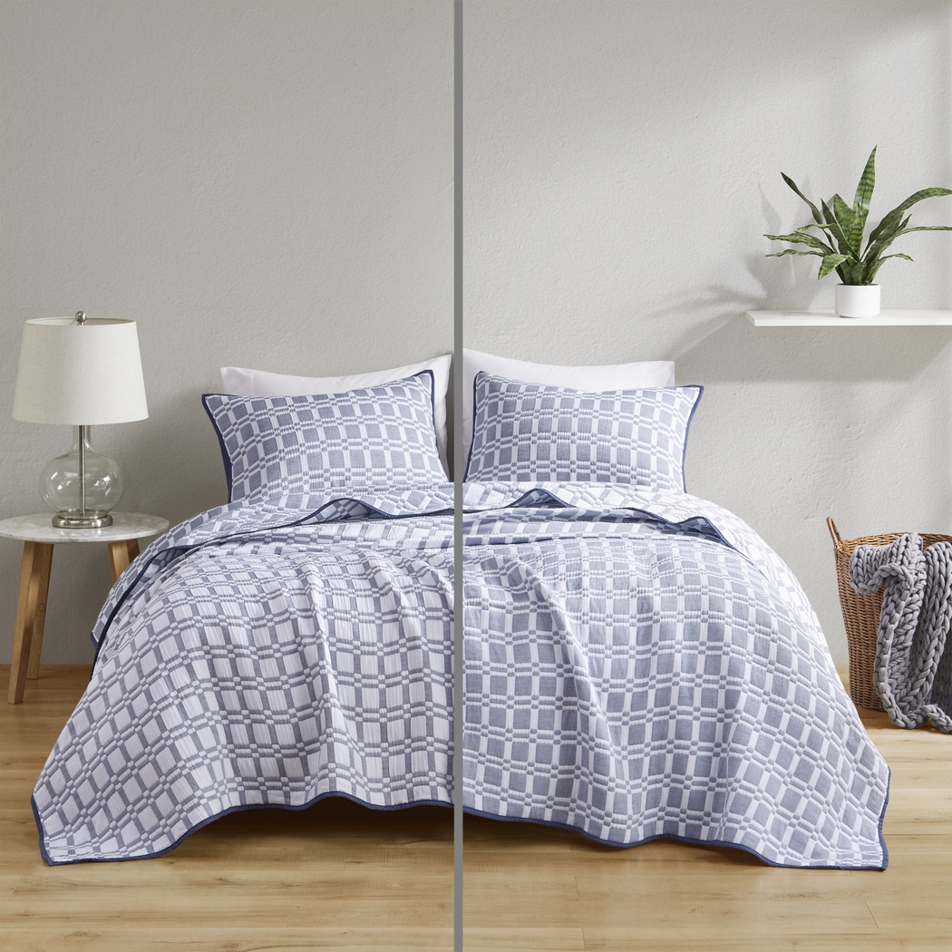Viriole Indigo 3 Pc King/California King Coverlet Set - Thumbnail - Image 17