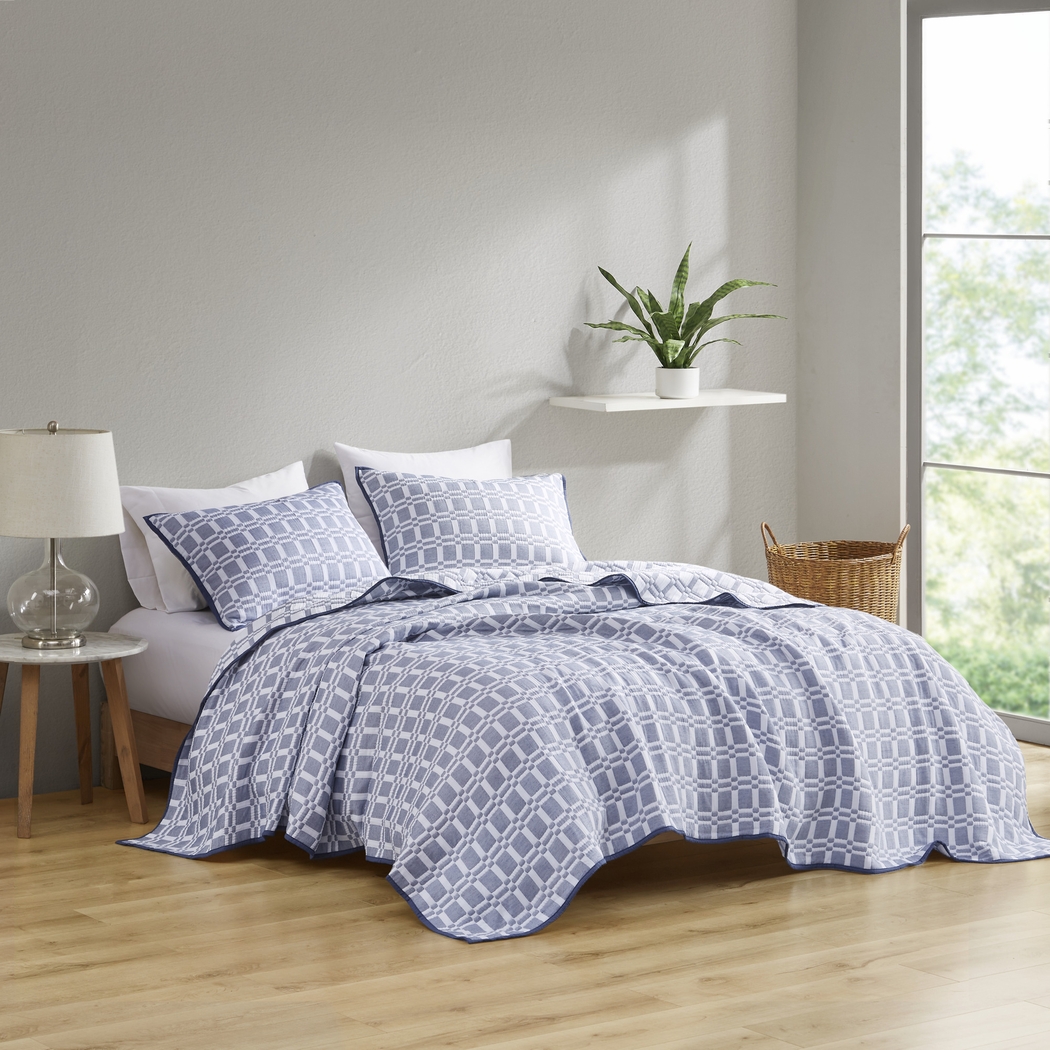 Viriole Indigo 3 Pc King/California King Coverlet Set - Thumbnail - Image 1