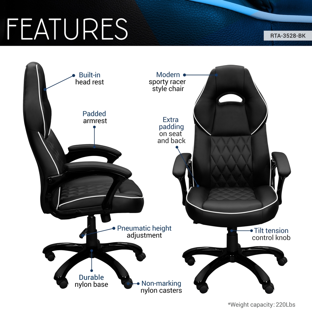 Virsor Black Office Chair - Thumbnail - Image 3