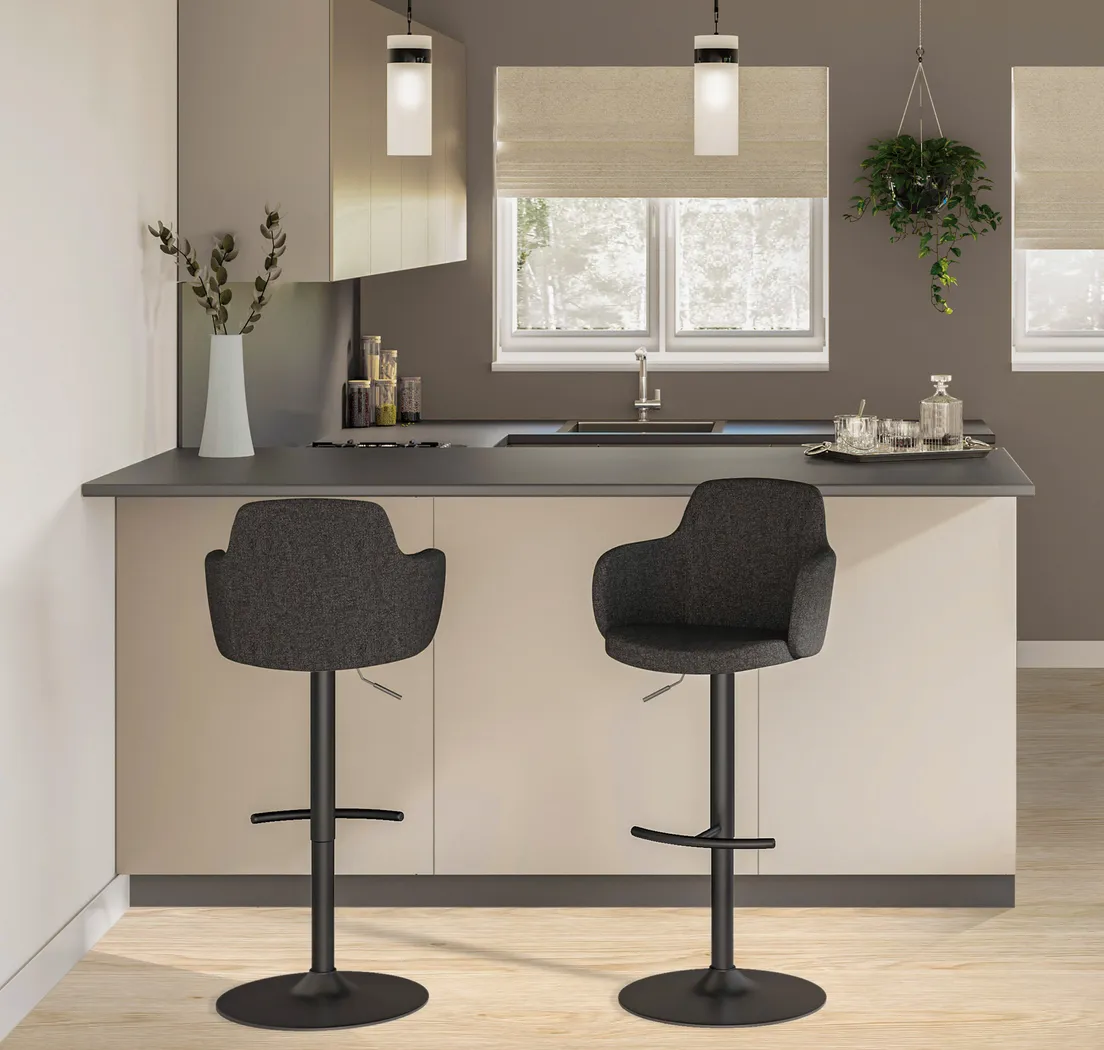 Vitadale Gray Adjustable Barstool, Set of 2 - Thumbnail - Image 3