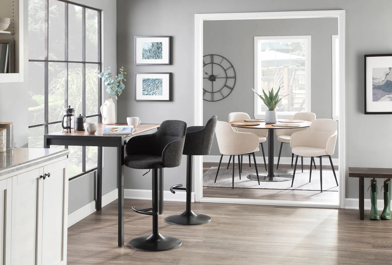 Vitadale Gray Adjustable Barstool, Set of 2 - Thumbnail - Image 4