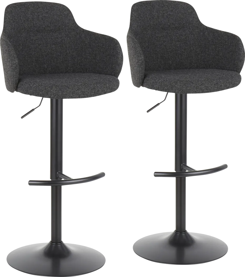 Vitadale Gray Adjustable Barstool, Set of 2 - Thumbnail - Image 1