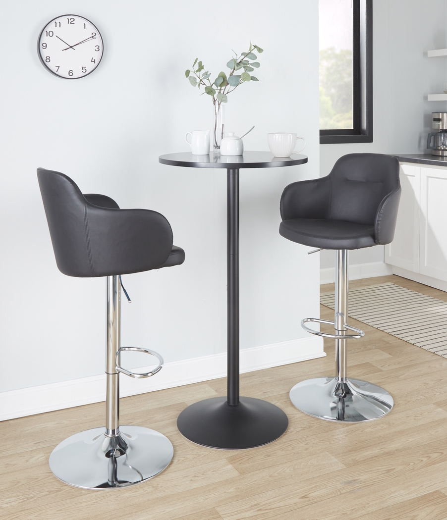 Vitadale II Black Adjustable Barstool, Set of 2 - Thumbnail - Image 3