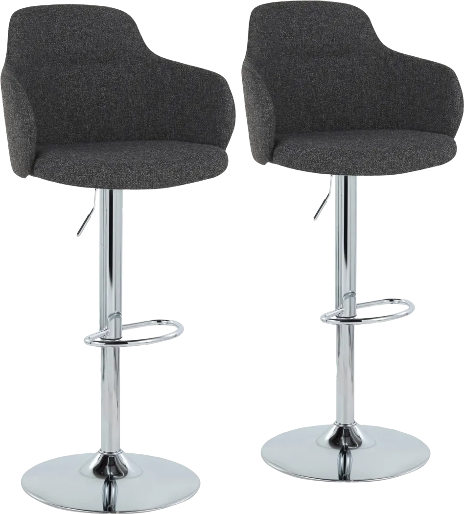 Vitadale II Dark Gray Adjustable Barstool, Set of 2 - Thumbnail - Image 1