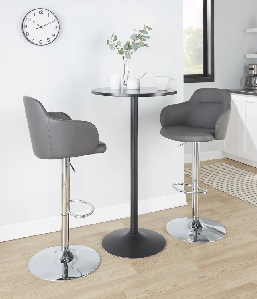 Vitadale II Gray Adjustable Barstool, Set of 2 - Thumbnail - Image 3