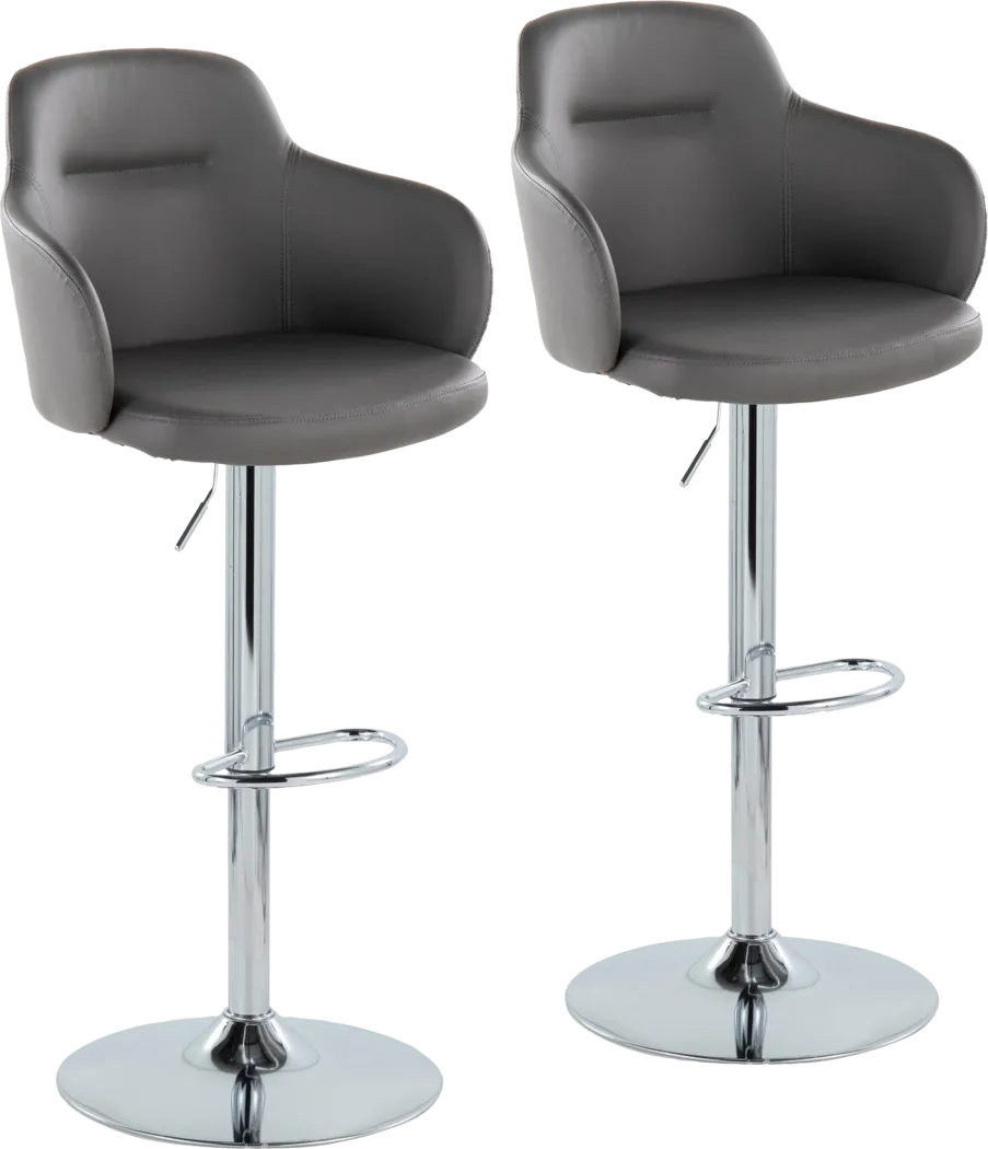 Vitadale II Gray Adjustable Barstool, Set of 2 - Thumbnail - Image 1