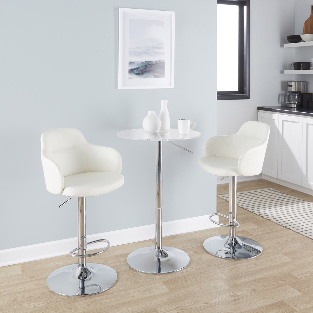 Vitadale II White Adjustable Barstool, Set of 2 - Thumbnail - Image 3