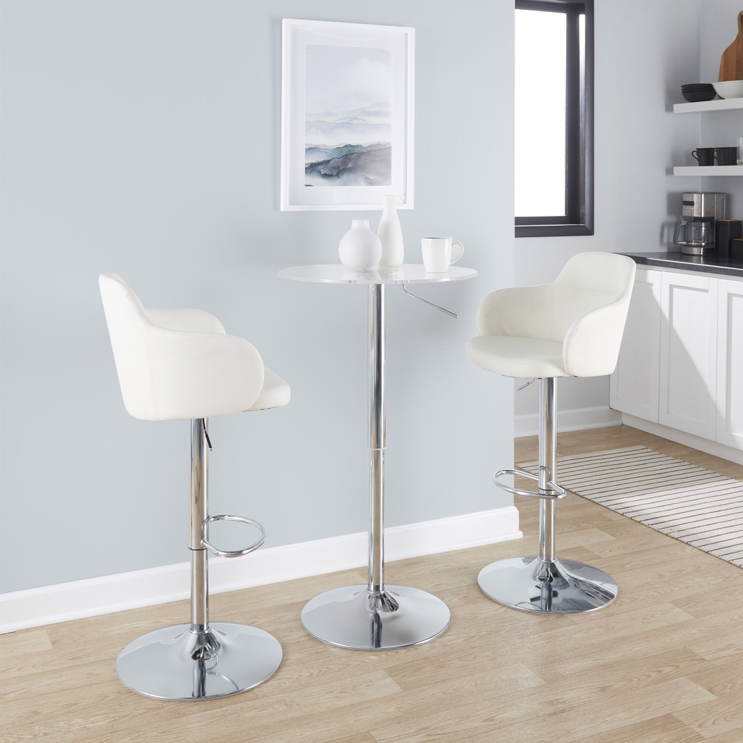 Vitadale II White Adjustable Barstool, Set of 2 - Thumbnail - Image 5