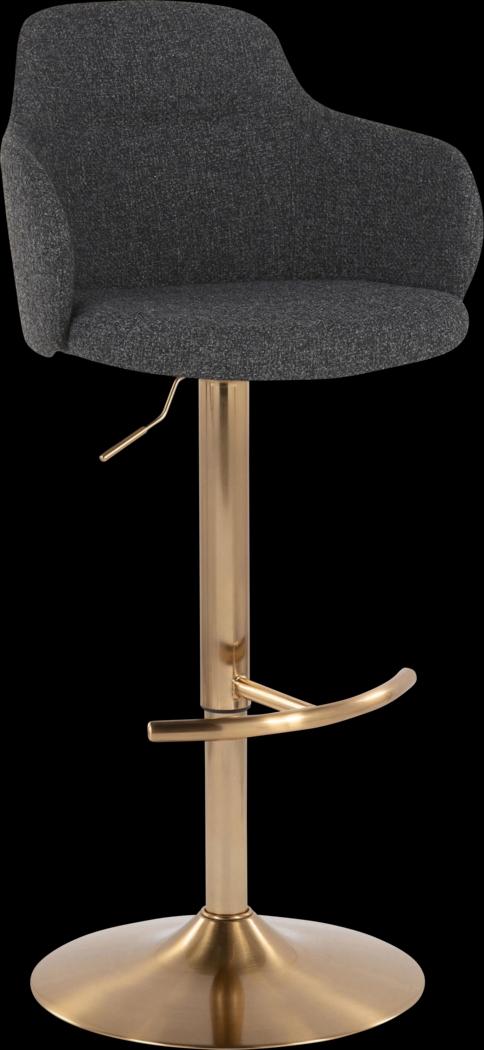 Vitadale III Gray Adjustable Swivel Barstool, Set of 2 - Thumbnail - Image 3