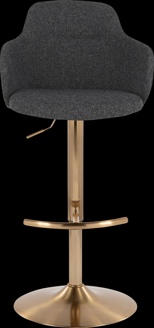 Vitadale III Gray Adjustable Swivel Barstool, Set of 2 - Thumbnail - Image 4