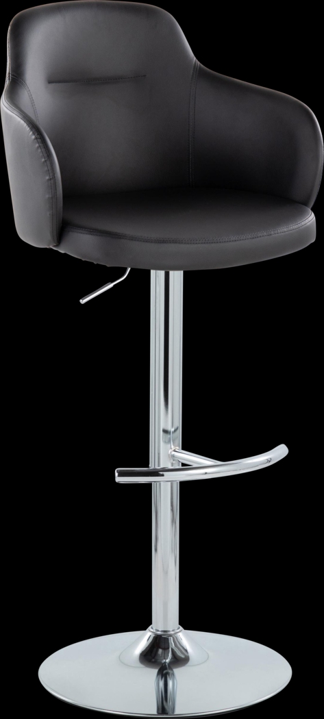 Vitadale IV Black Adjustable Swivel Barstool, Set of 2 - Thumbnail - Image 3