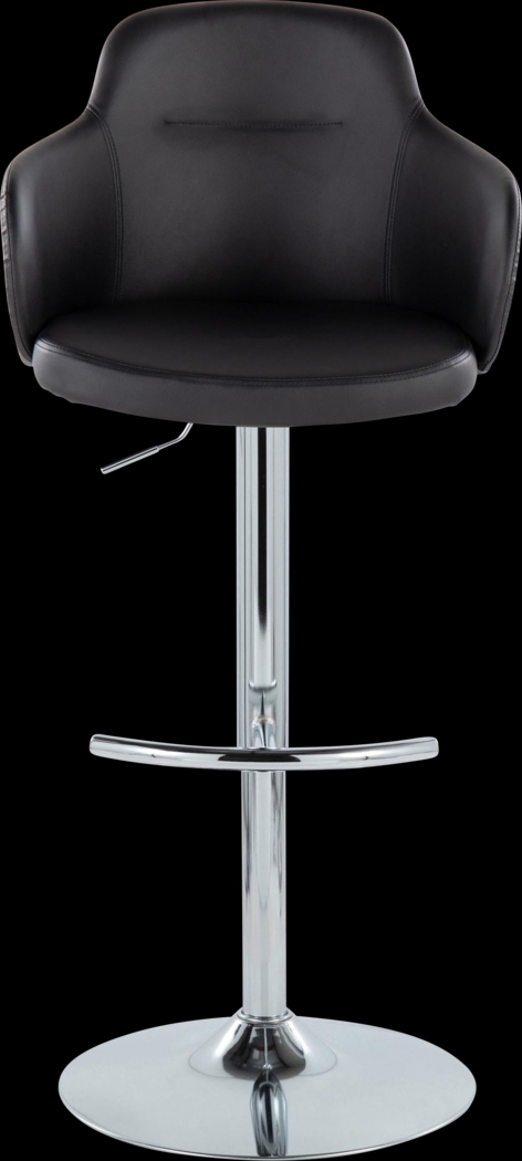 Vitadale IV Black Adjustable Swivel Barstool, Set of 2 - Thumbnail - Image 4