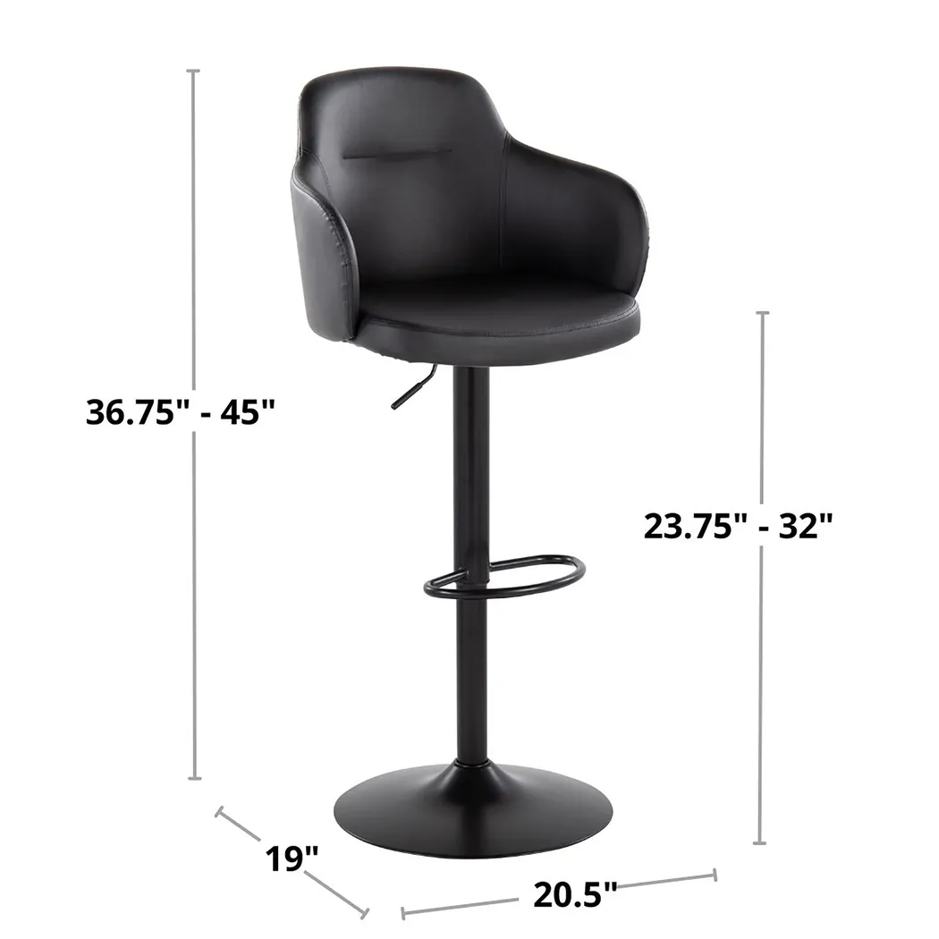 Vitadale IV Dark Gray Adjustable Swivel Barstool, Set of 2 - Thumbnail - Image 12