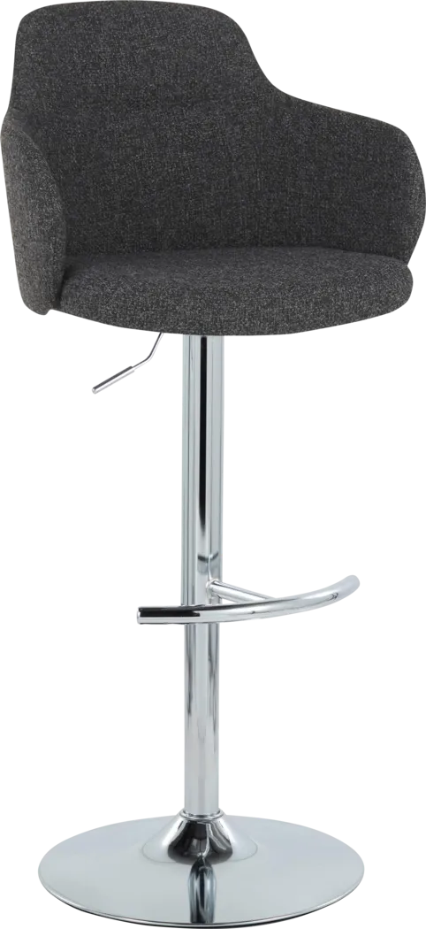 Vitadale IV Dark Gray Adjustable Swivel Barstool, Set of 2 - Thumbnail - Image 3
