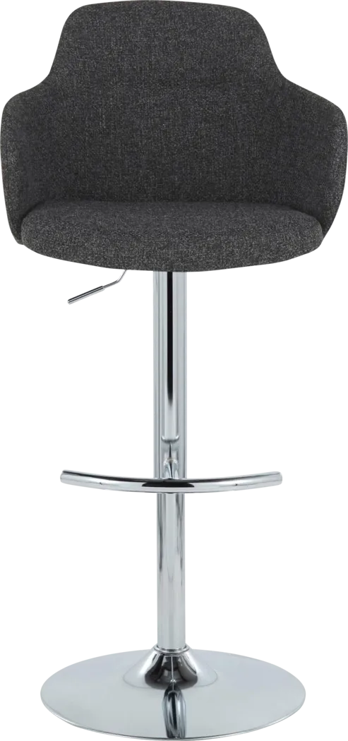 Vitadale IV Dark Gray Adjustable Swivel Barstool, Set of 2 - Thumbnail - Image 4