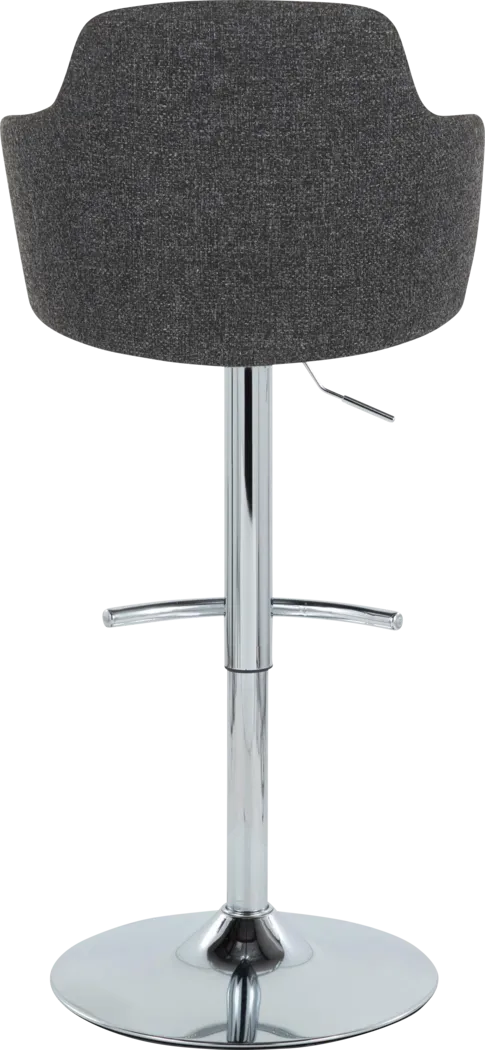 Vitadale IV Dark Gray Adjustable Swivel Barstool, Set of 2 - Thumbnail - Image 5