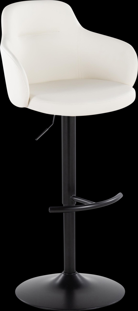 Vitadale VI White Adjustable Swivel Barstool, Set of 2 - Thumbnail - Image 3
