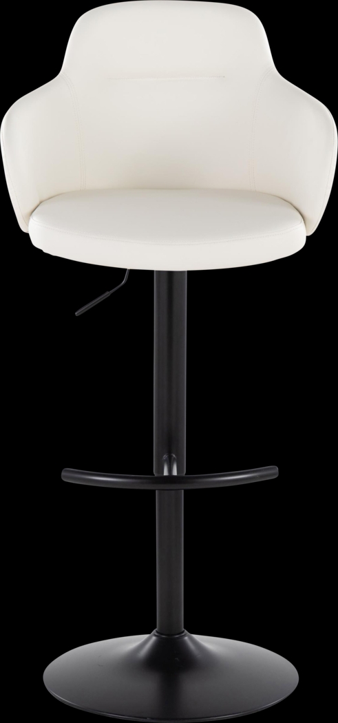 Vitadale VI White Adjustable Swivel Barstool, Set of 2 - Thumbnail - Image 4