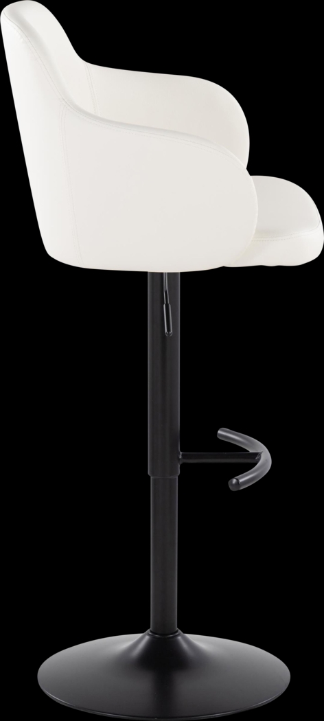 Vitadale VI White Adjustable Swivel Barstool, Set of 2 - Thumbnail - Image 7