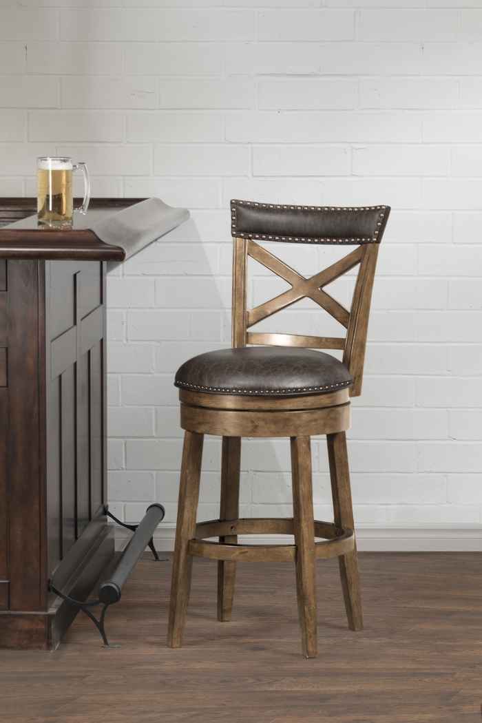 Vitellius Brown Swivel Counter Height Stool - Thumbnail - Image 2