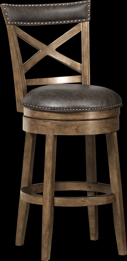 Vitellius Brown Swivel Counter Height Stool - Thumbnail - Image 1