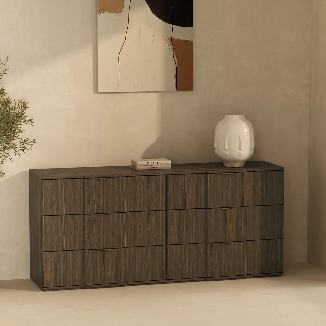 Viwan Walnut/Gold Dresser - Thumbnail - Image 2