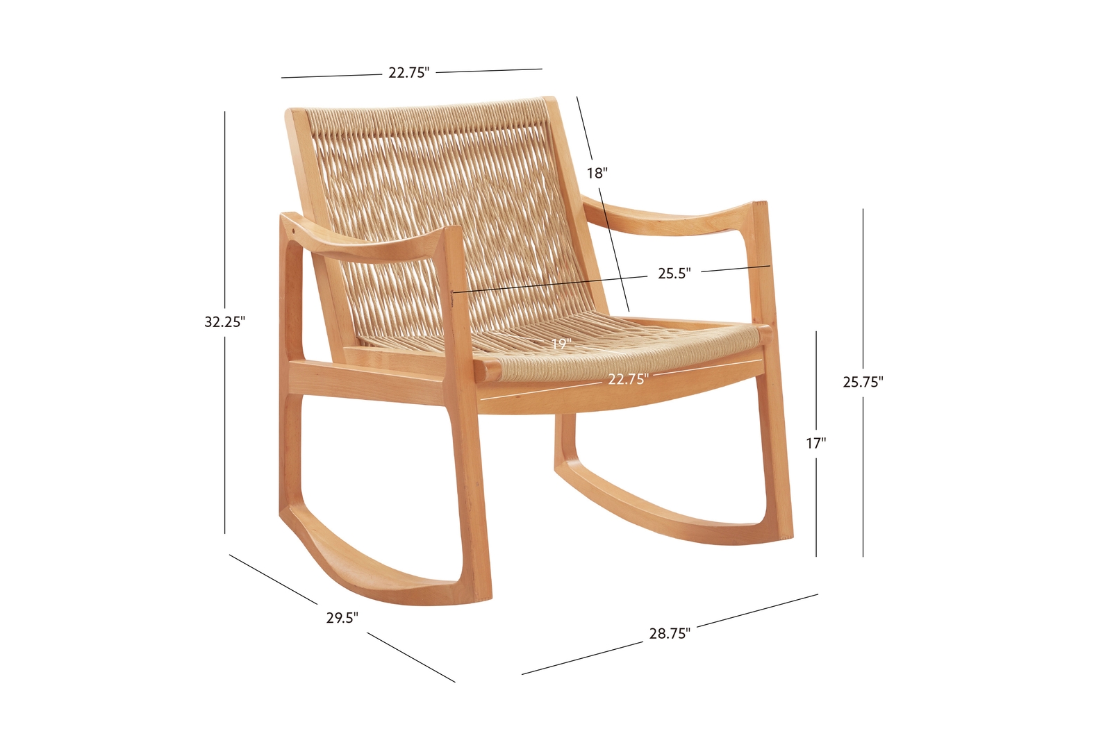 Vixa Natural Rocking Chair - Thumbnail - Image 10
