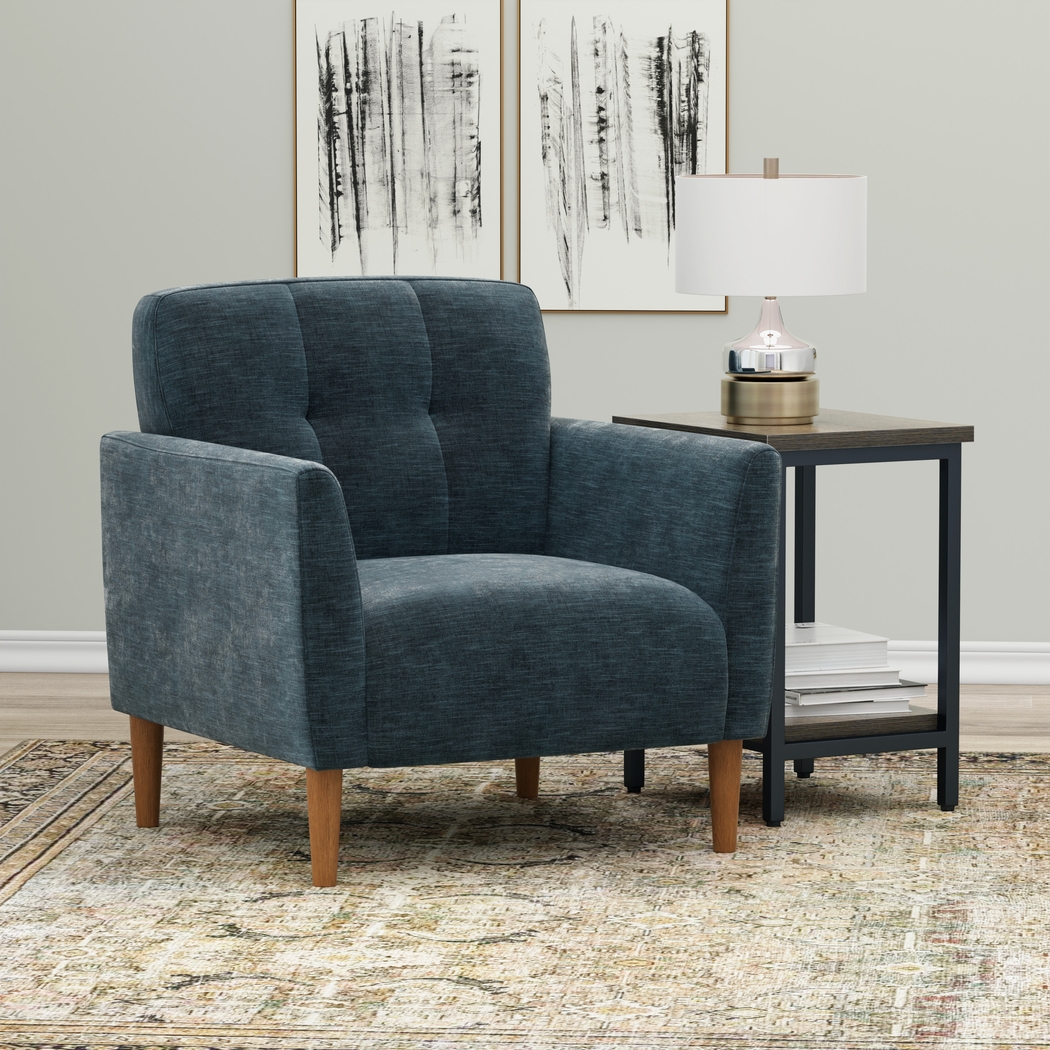 Voana Blue Accent Chair - Thumbnail - Image 2
