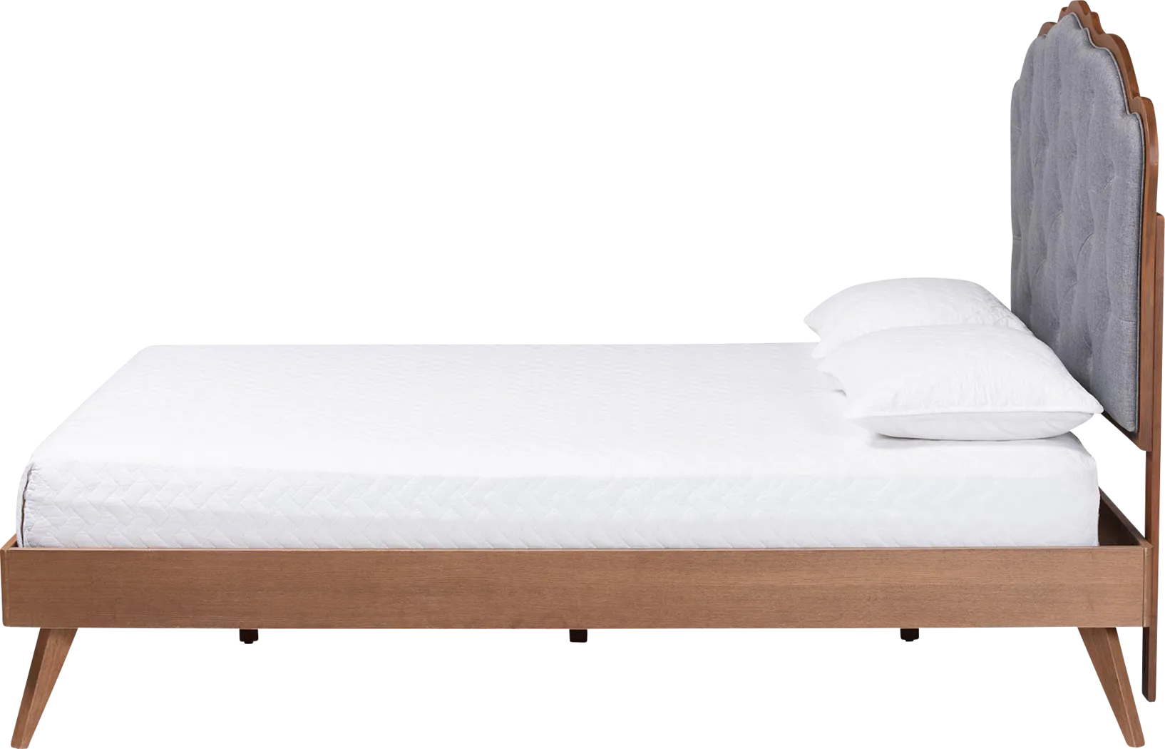 Voleso Gray/Brown Queen Platform Bed - Thumbnail - Image 3