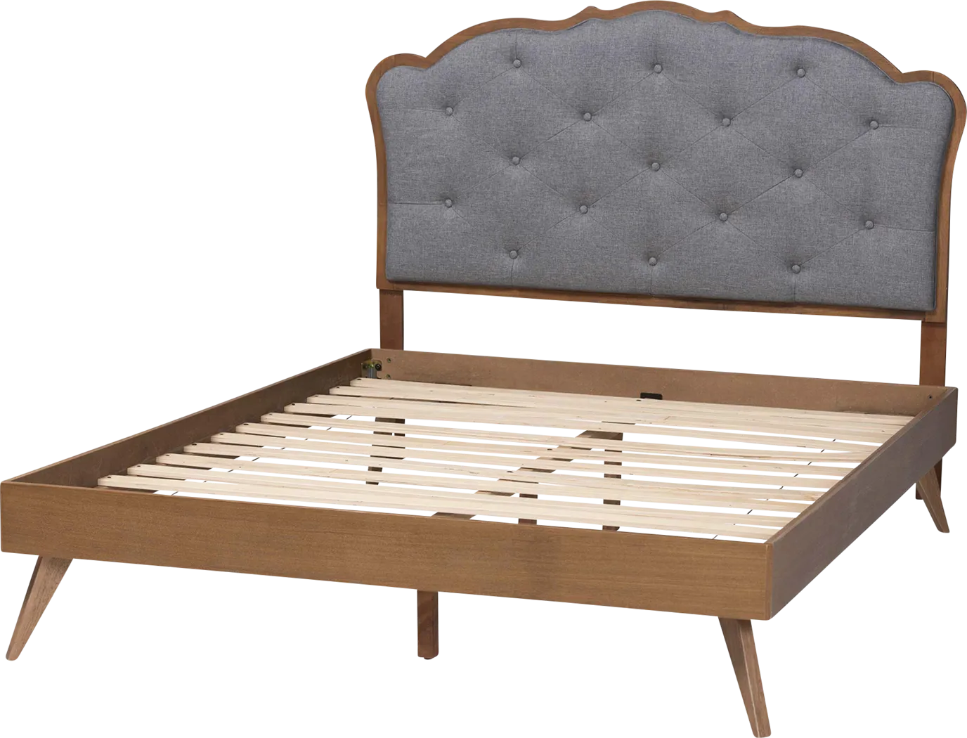 Voleso Gray/Brown Queen Platform Bed - Thumbnail - Image 6