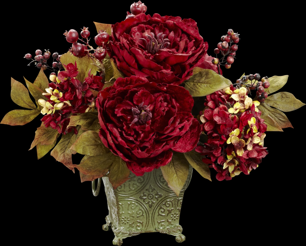 Vonie Red Hydrangea and Peony Silk Floral - Thumbnail - Image 1