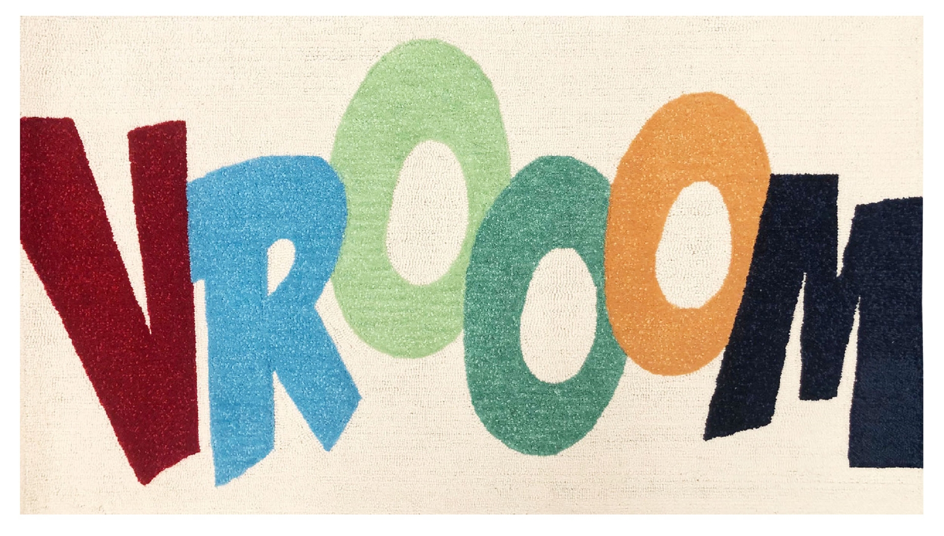 Kids Vroomming Cream 3' x 5' Rug - Thumbnail - Image 1