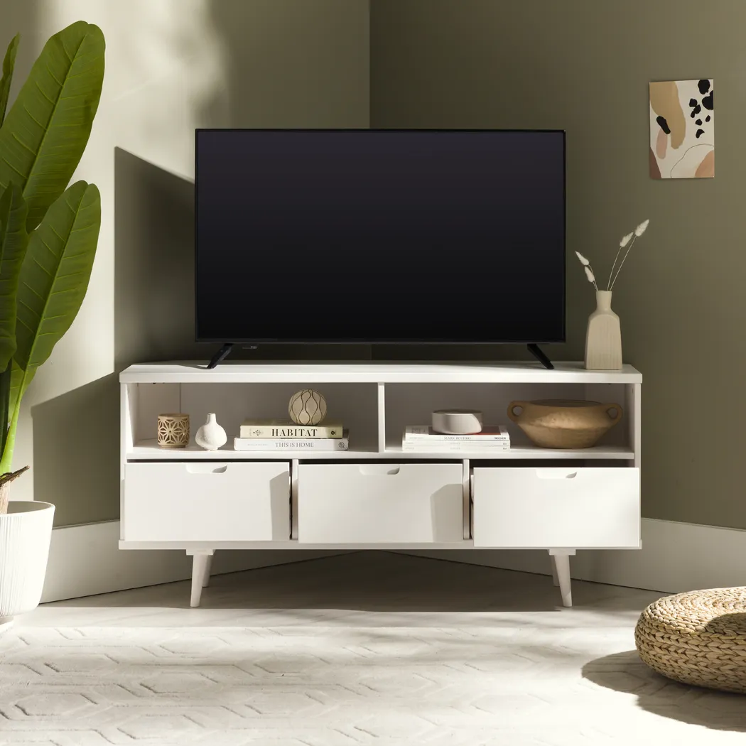 Vyena White TV Console - Thumbnail - Image 2