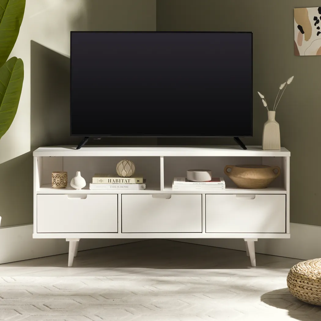 Vyena White TV Console - Thumbnail - Image 4